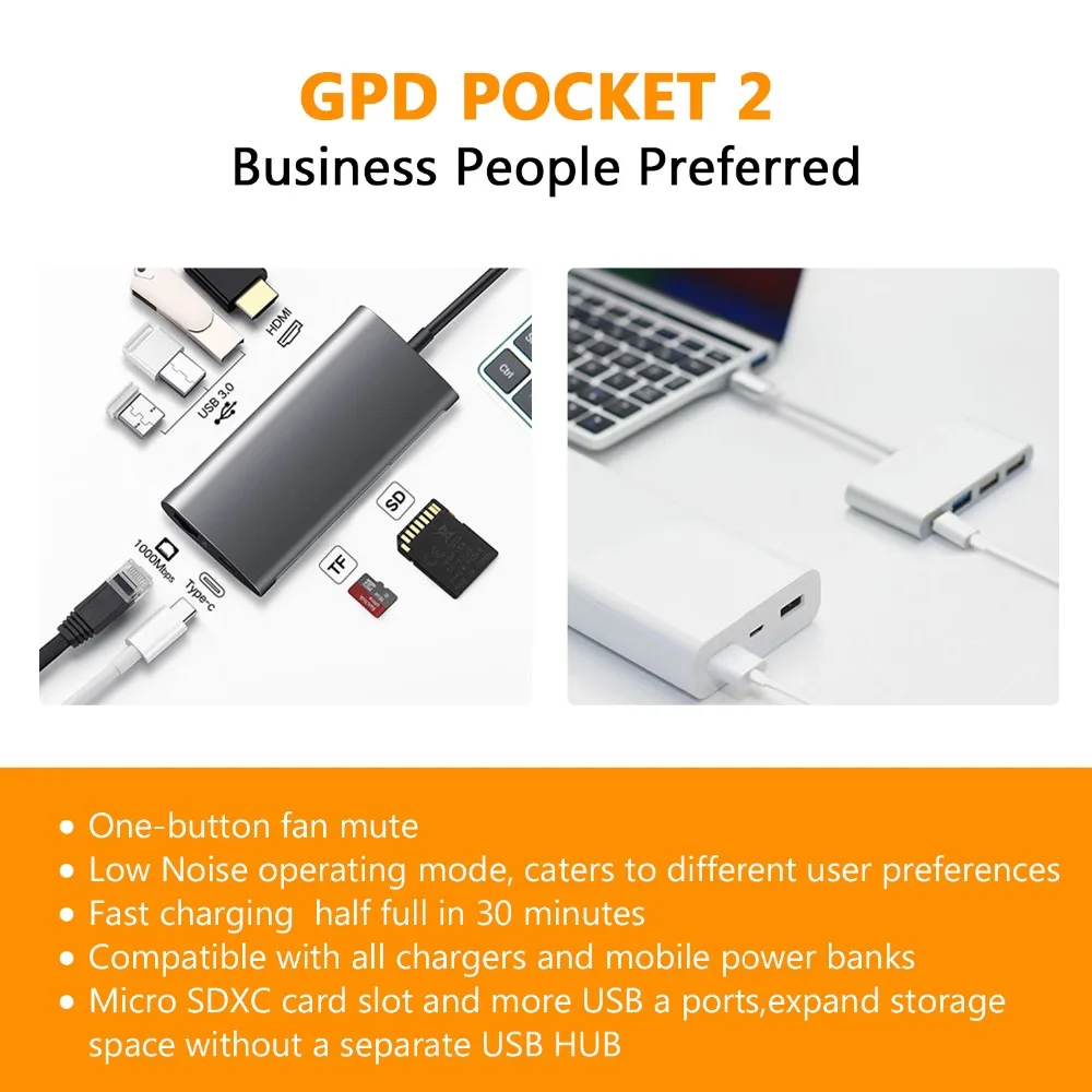 Оригинальный портативный мини-ноутбук GPD Pocket 2 pocket2 7 дюймов в алюминиевом корпусе