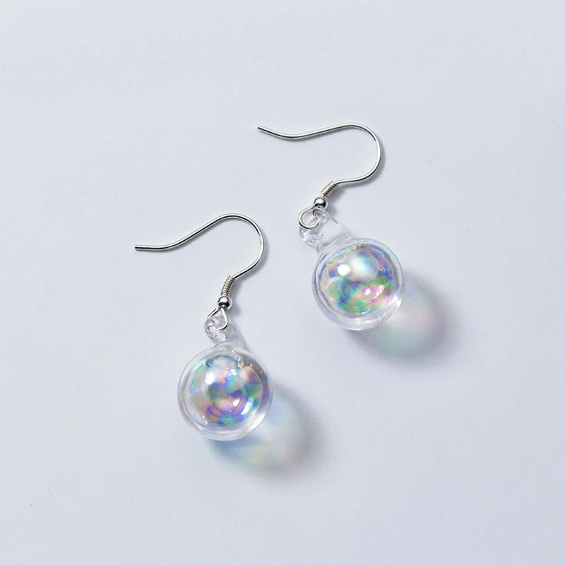 

MloveAcc Новое поступление, стеклянные висячие серьги с пузырьками с яркими цветами, жидкие женские модные серьги из стерлингового серебра S925 п...