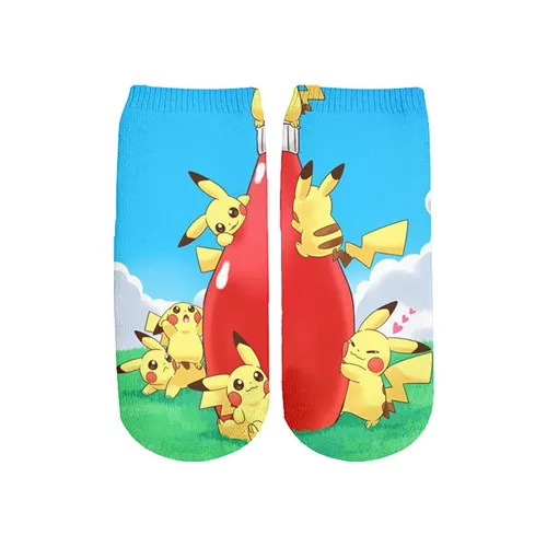 Дети Dragon Ball Pokemon Detective Pikachu 3D принтом Футболки для мальчиков с рисунком из мультфильма Футболка-динозавр Harajuku топы фильм футболки для девочек - Цвет: free size sock