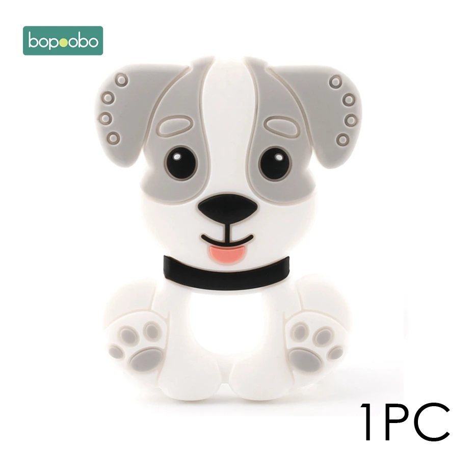 Gray Dog Bopobo, мини грызунок для собак, силиконовый, 15 мм, прорезыватель, бусины, маленькие грызуны, жемчуг, 0-12 месяцев, силиконовый, единорог, погремушка, детский Прорезыватель - Цвет: Gray Dog