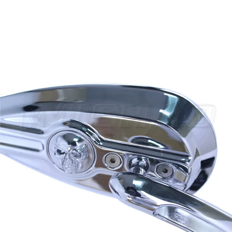 Chrome Череп заднего боковые Зеркала для Harley Cruiser Chopper как Blackline FXS Breakout fxsb кости flstsb