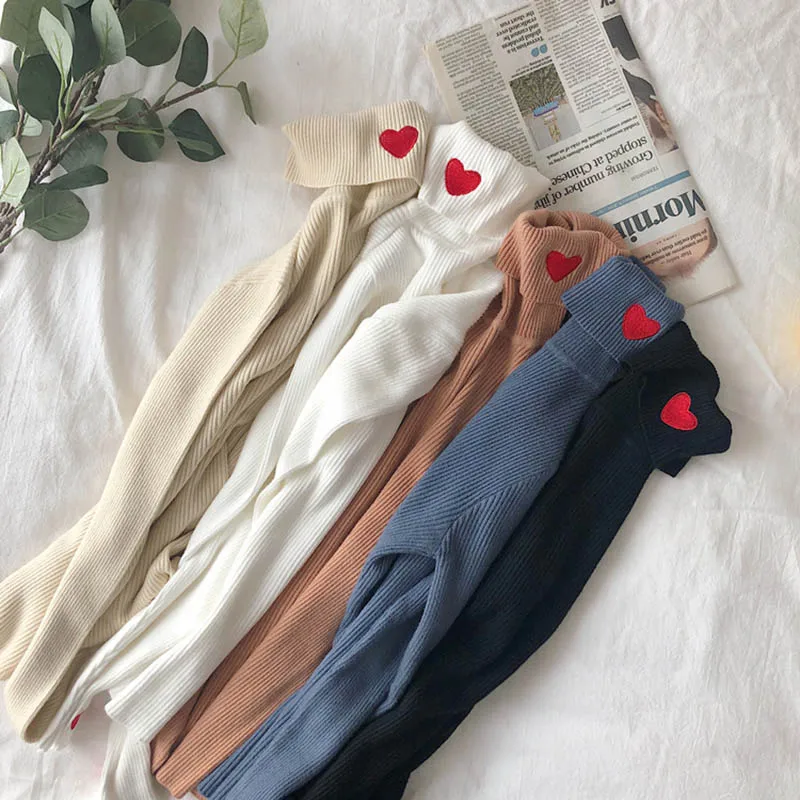 OLN 2019 новый стиль Осень-зима модный самооблегающий джемпер с вышивкой высоким