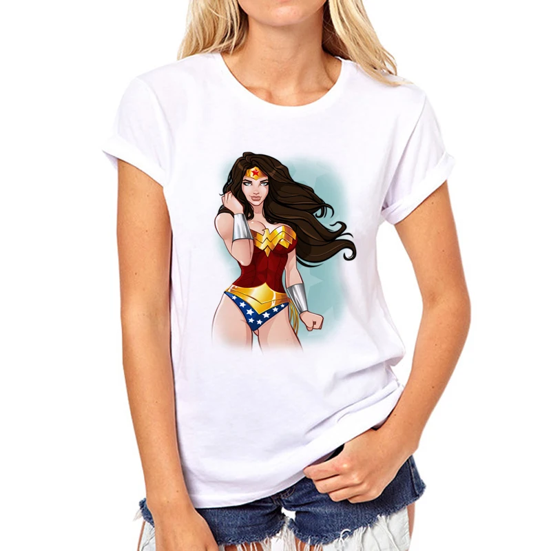 Женская футболка Wonder Woman 2018 с графическим принтом для девочек топы женщин модная