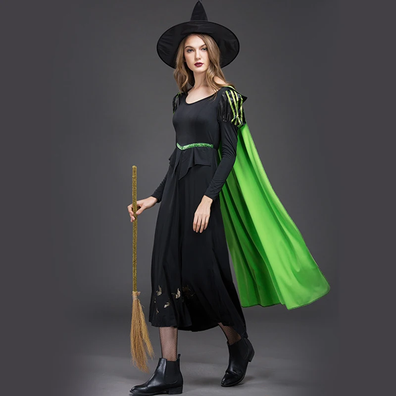 Free shipping new magic girl game suit sexy high shredded milk fiber long sleeve dress Halloween Witch cosplay Costume adult |