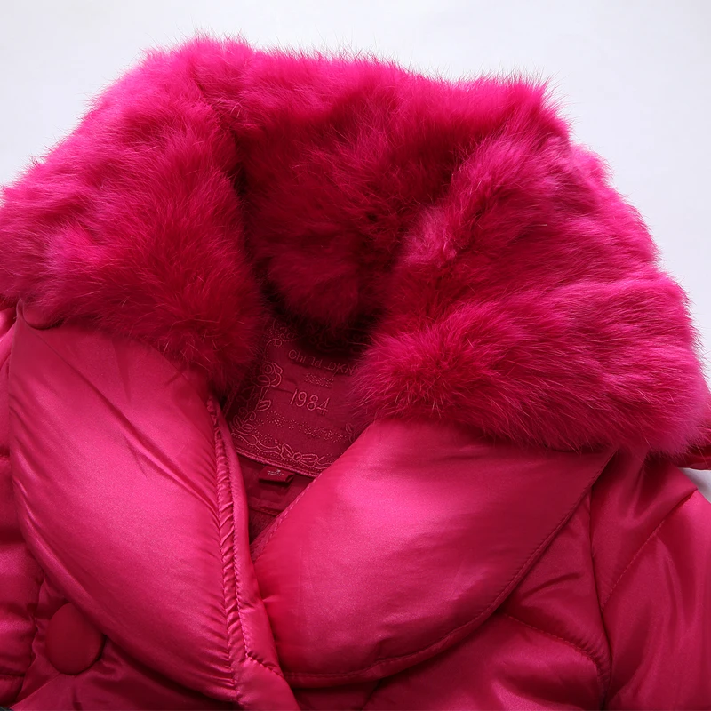 Зимнее пальто с капюшоном для девочек Новинка 2018 года Двубортная парка на молнии