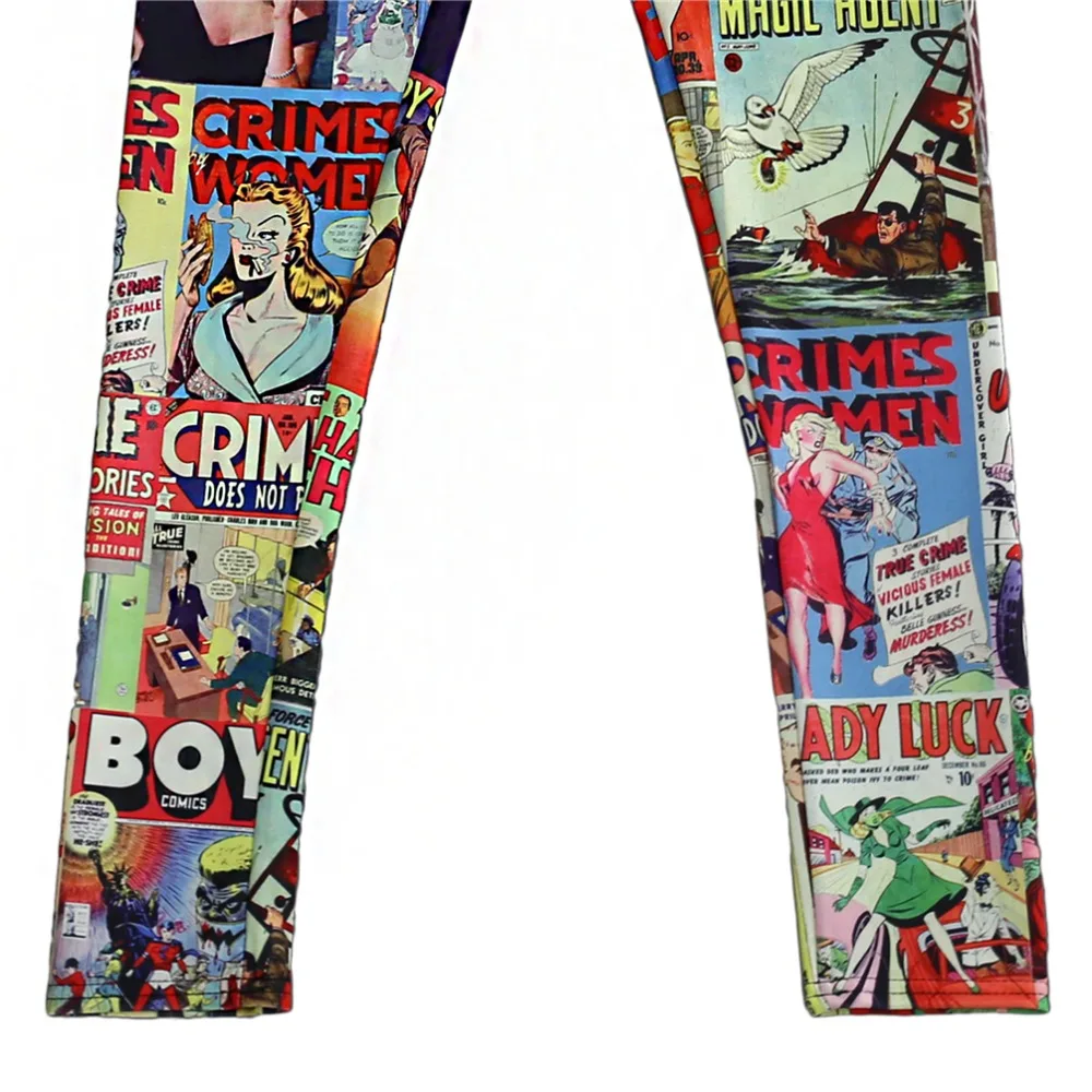 

Elastic Casual Pants 3D Digital Printing Box comics Pattern Women Leggings 7 sizes Fitness Clothing Free Shipping
