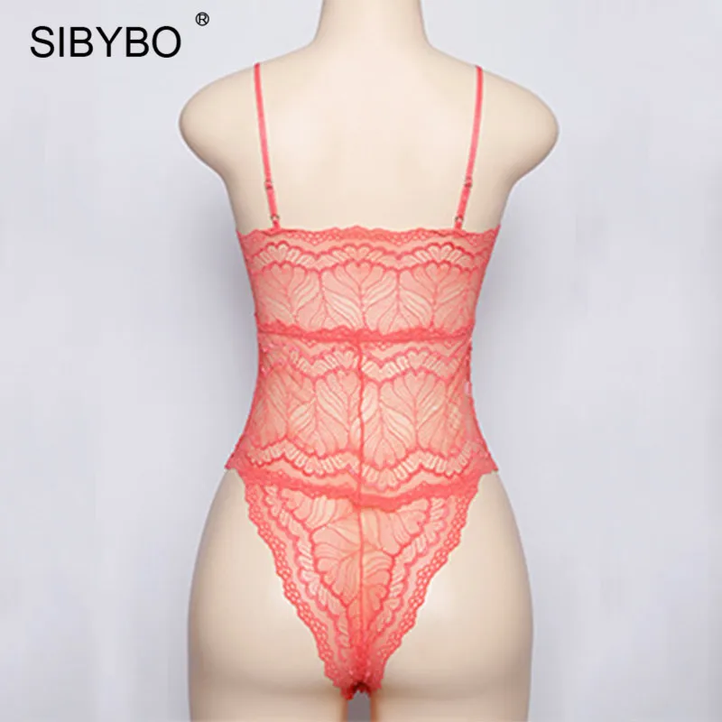Sibybo, сексуальный кружевной женский прозрачный боди, Облегающий комбинезон, летние комбинезоны, женский комбинезон, боди, комбинезоны, женский комбинезон