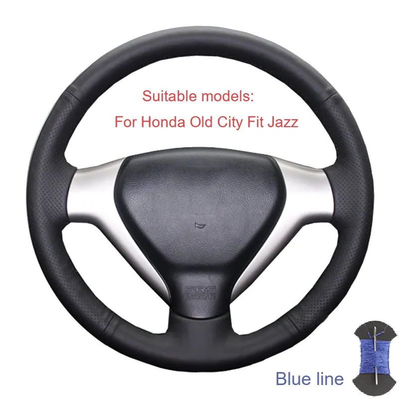 Чехол на руль для Honda Civic 9 2012-, Civic 10 CRV CR-V, Honda Old City Fit Jazz/оплетка руля - Название цвета: Blue thread