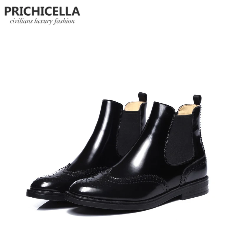Женские ботинки челси из натуральной кожи на плоской подошве|chelsea boots|leather chelsea