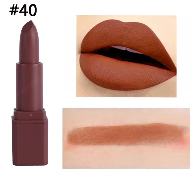 40 MISS ROSE, новинка, 20 цветов, водостойкая матовая губная помада, натуральный, легко носить, пигменты, длинный, прочный batom, макияж, помада для губ, maquiagem - Цвет: 40