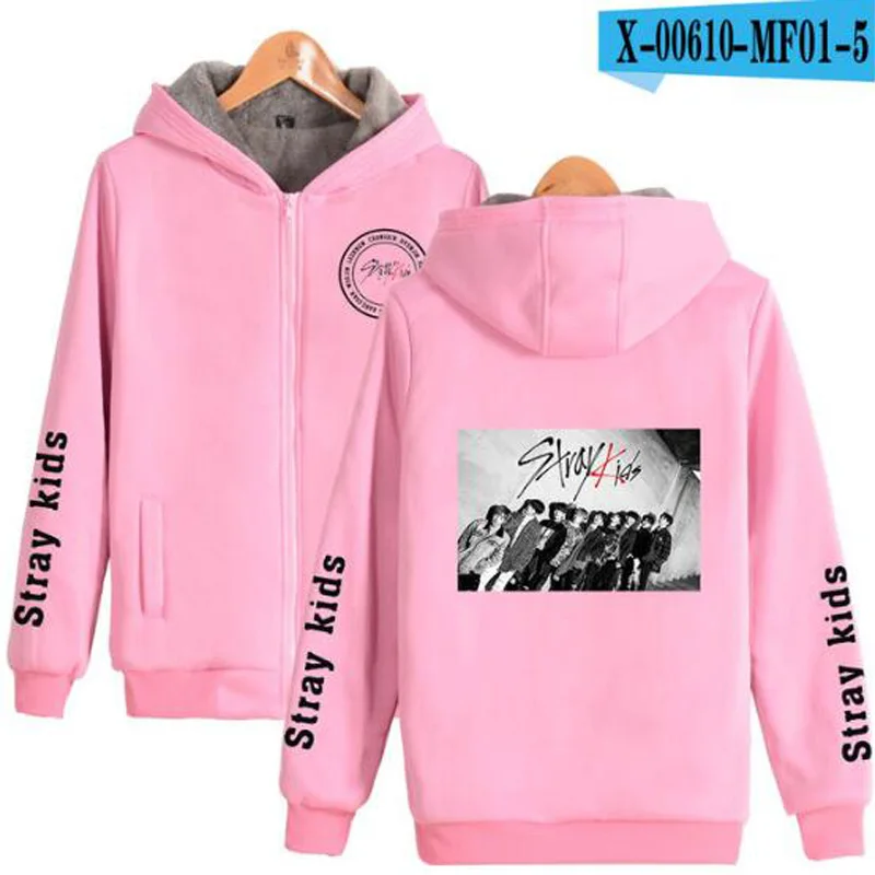 

Winter KPOP Stray Kids Women Jackets and Coats Korean Fashion Straykids album Warm Thick Zipper Sweatshirt Hoodies K-POP Clothes