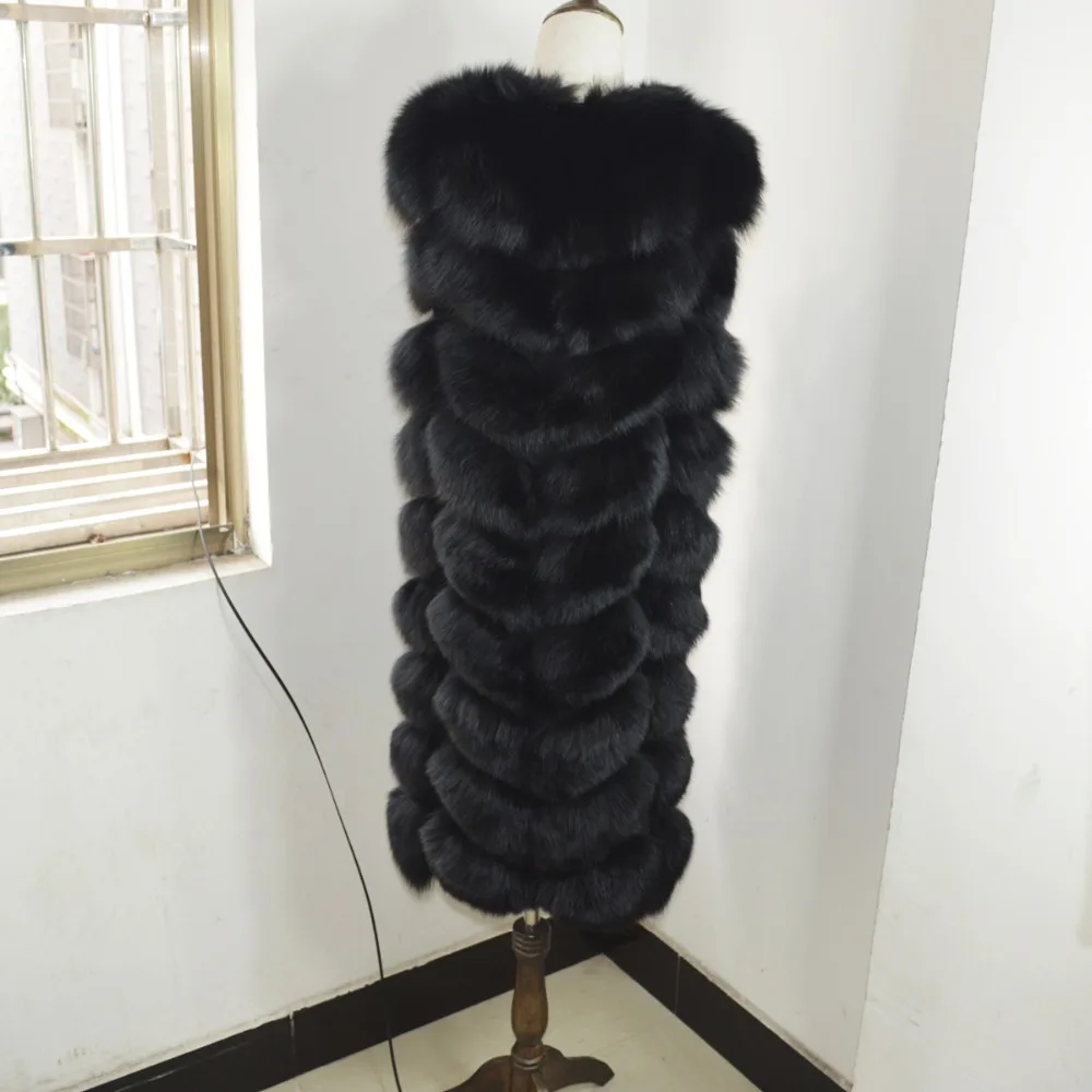 Горячая Распродажа 100% из натурального меха лисы пальто без рукавов для женщин