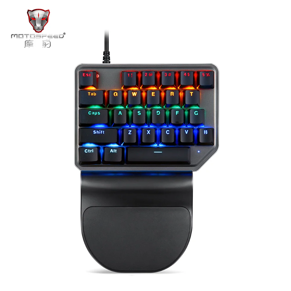 Motospeed K27 оригинальная USB Проводная Механическая Одноручная клавиатура с синим