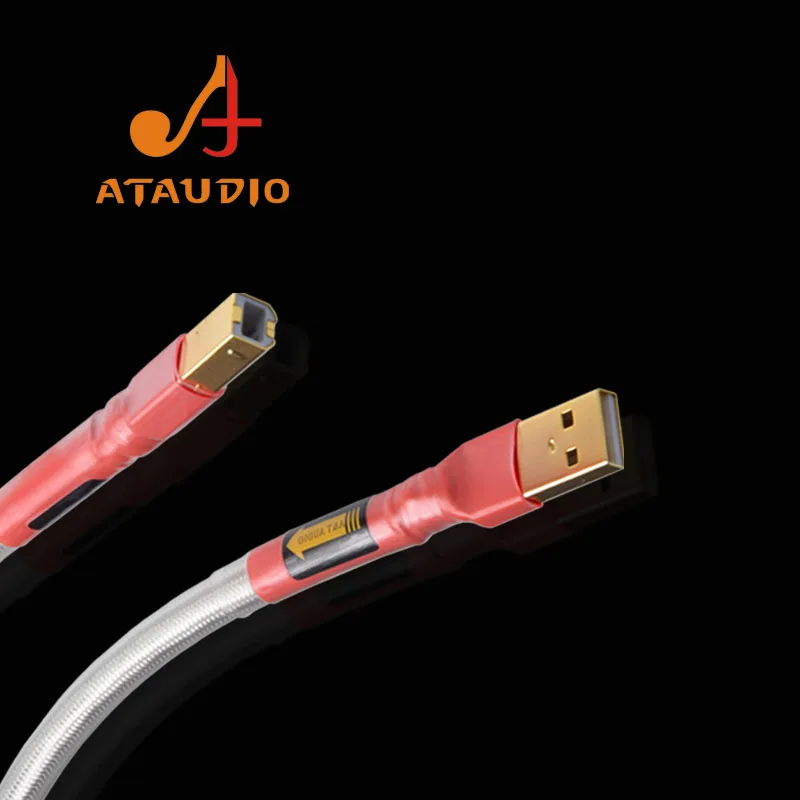 Посеребренный QED Hi Fi usb кабель ATAUDIO высококачественный USB типа A B DAC для передачи