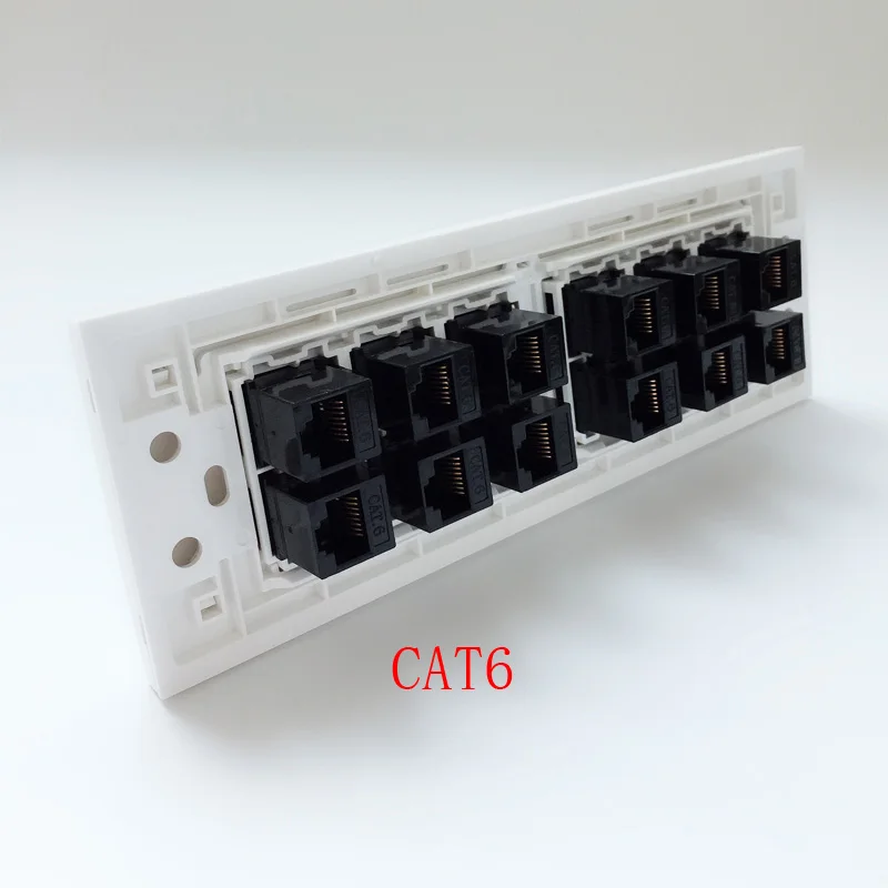 CAT6 CAT5E CAT6 RJ45 Женский и гнездовой разъем 12 штекеров расширитель разъем порт 118 Тип панельный выход - Цвет: CAT6