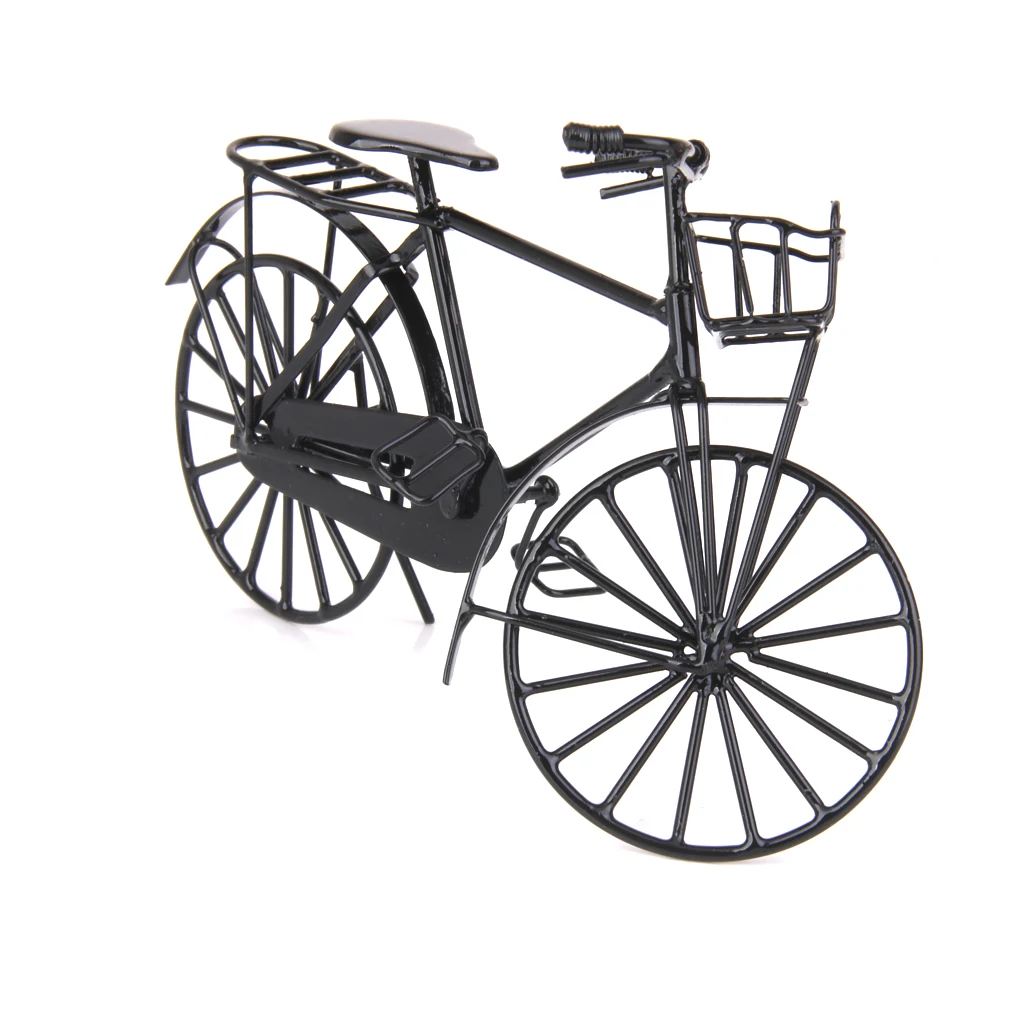 1/12 кукольный домик Миниатюрный черный провод металлический велосипед с
