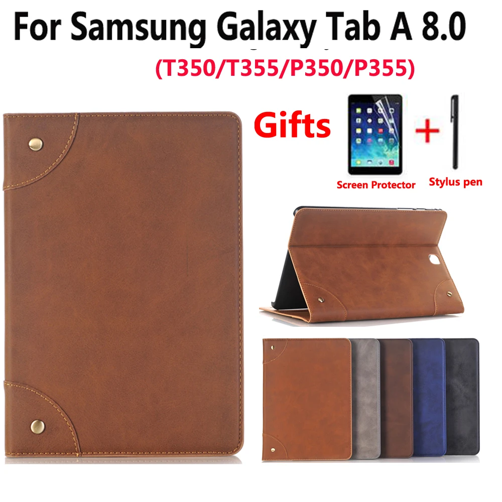Кожаный чехол для Samsung Galaxy TabA Tab A 8 0 T350 T355 P350 роскошный бизнес тонкий смарт Спящий