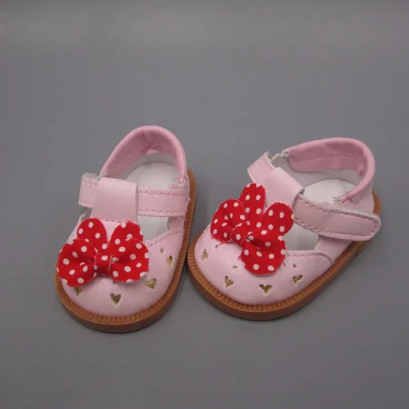 ZF--033 MIMI/детская обувь для куклы; подходит для детей 43-45 см; модная розовая Зимняя обувь для новорожденных; кожаная обувь - Цвет: ZF--033