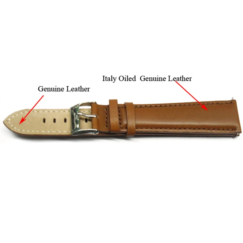Итальянский масляный ремешок для часов из натуральной телячьей кожи 22 мм