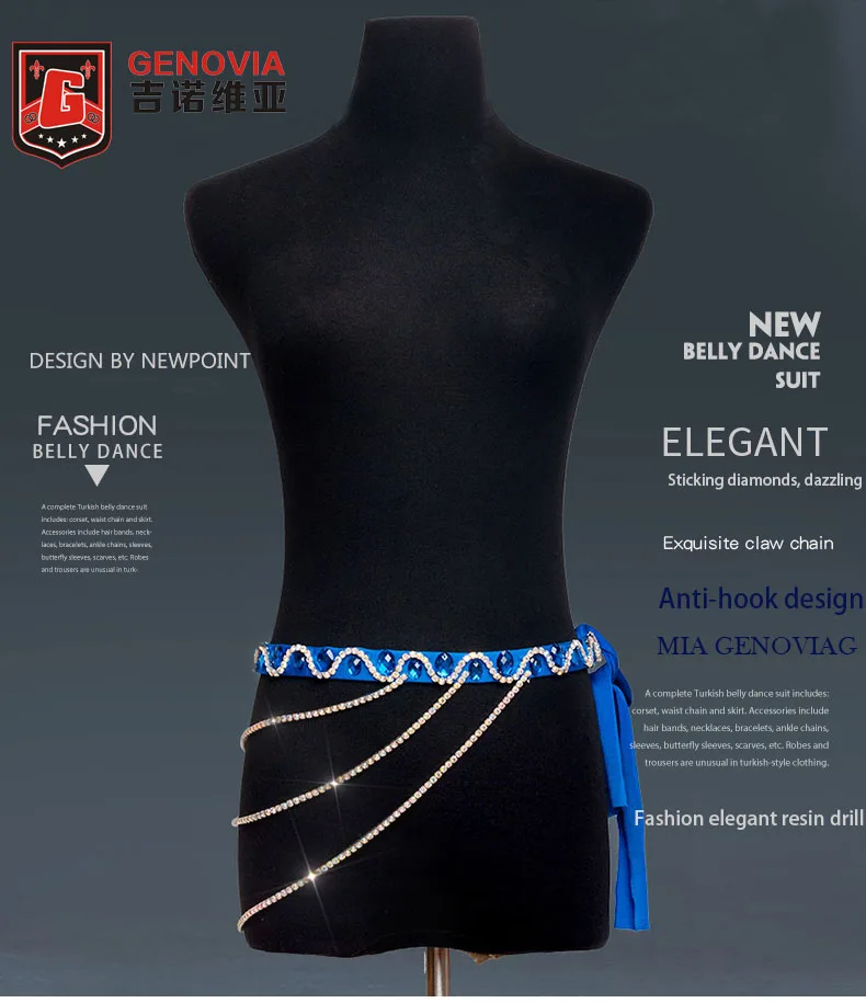 Belly Dance Accessories Women Handmade Rhinestones Waist Chain Belly Dance Costumes Hip Belt Chain Women Jewelry