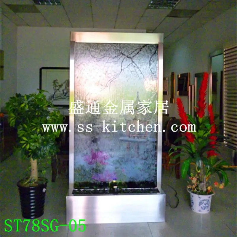 

High Tech Products glass metal water fountains / Led Lighting water features/ movable screen Furniture