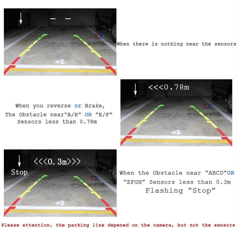 

Koorinwoo Electromagnetic Parking Sensors Kit Original Flat 16.5MM alert Buzze Car Parking Sensors Front Camera Rear view camera