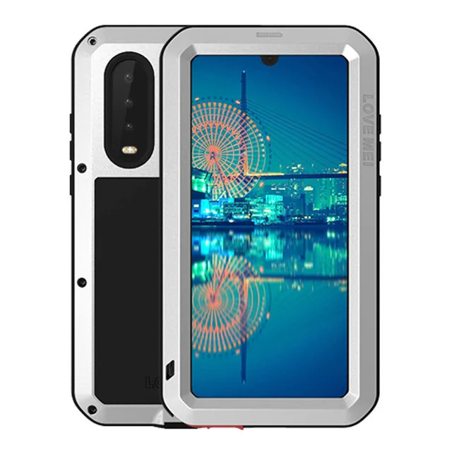 Для huawei P30Pro P30 Чехол-Броня металлическая рамка сверхмощная защита противоударный корпус со стеклянной крышкой для huawei P30Lite чехол - Цвет: Silver