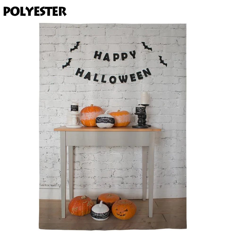 Alenjoy фон для фотосъемки Хэллоуин Тыква стол кирпичная стена реквизит печать на