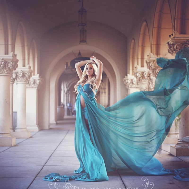 Длинное шифоновое платье Le Couple для беременных реквизит фотосессии милое