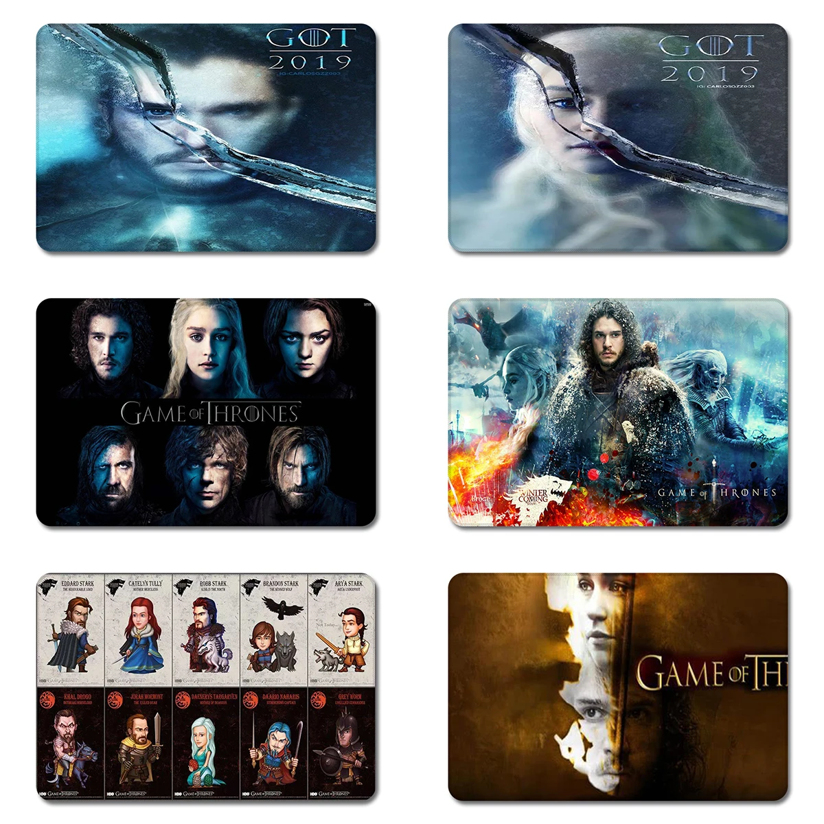 Коврик для мыши с изображением персонажей из Игры престолов резиновый коврик