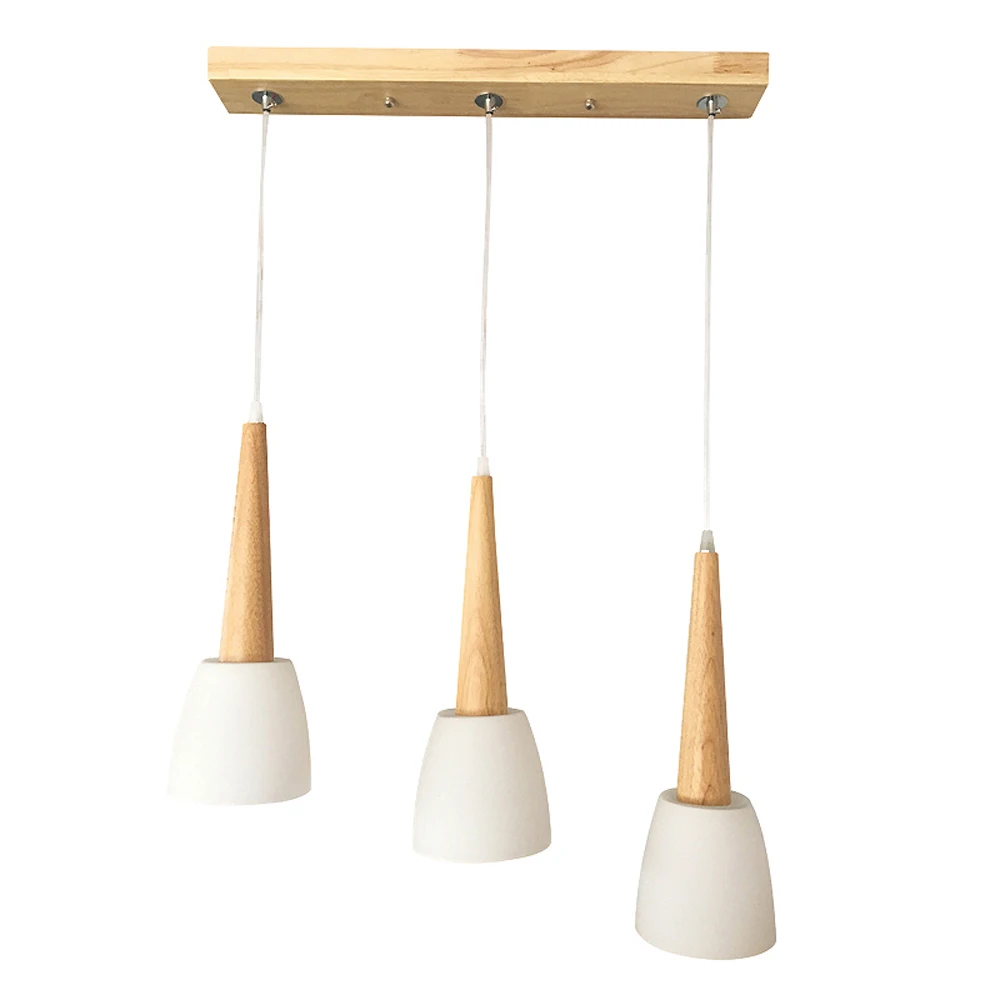 Японский деревянный подвесной светильник для столовой со стеклянным рогом