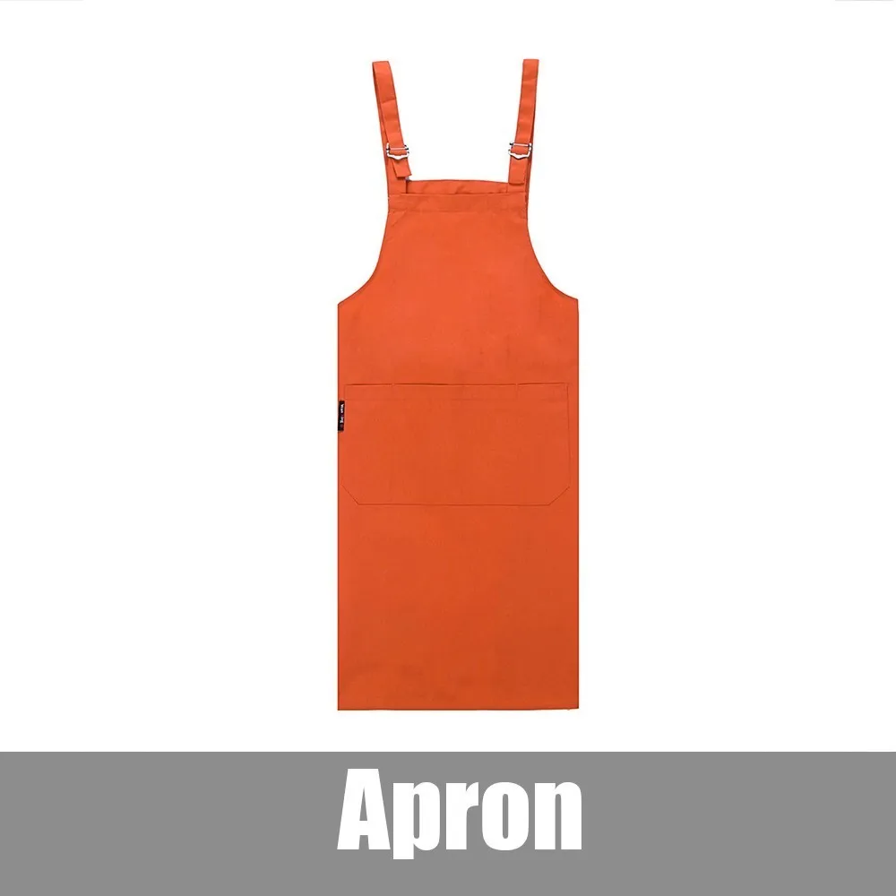Orange Apron Высокое качество унисекс кухня отель кофе магазин пекарня шеф-повара официанта униформа для уборки рабочая одежда без рукавов "H" фартуки - Цвет: Orange Apron