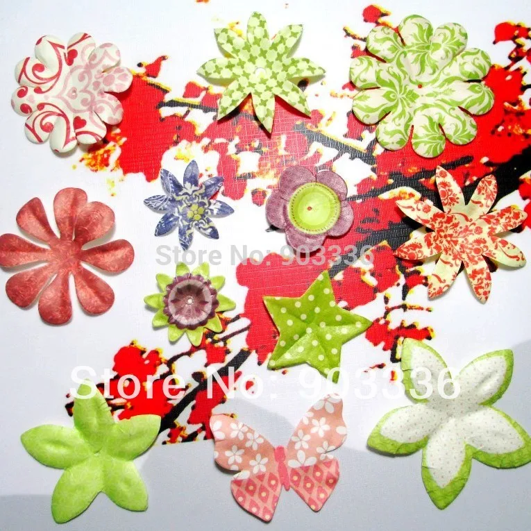 

120pcs/lot Mixed Color Crafts Paper Flowers for Scrapbooking Decorations Wedding Favors Papers Cards Invitations Photo Album Diy