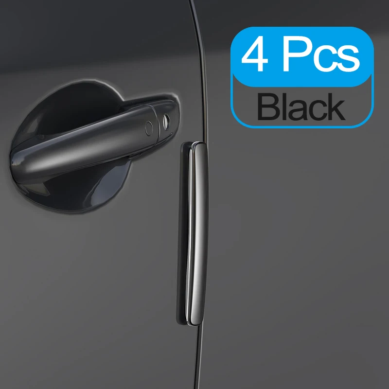 Black 4Pcs Baseus, 4 шт., защита для автомобильных дверей, защита углов, защита от царапин, защита для автомобильных дверей - Цвет: Black 4Pcs