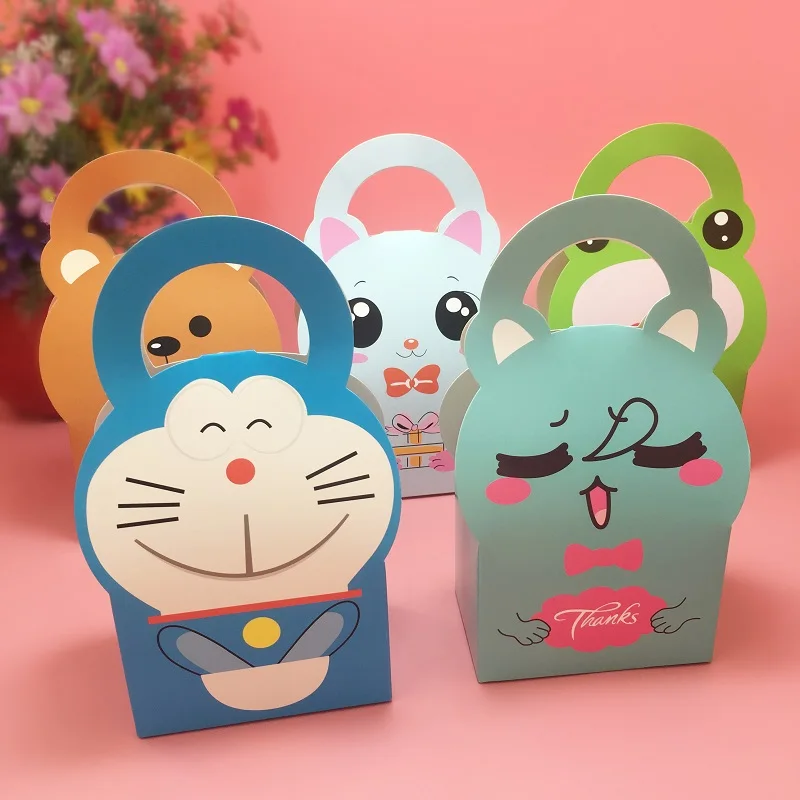 Милый мультфильм животных конфеты коробка подарок на вечеринку в честь рождения ребенка коробка дети день рождения украшения Подарочная коробка торт-закуска печенье бумажный пакет для конфет