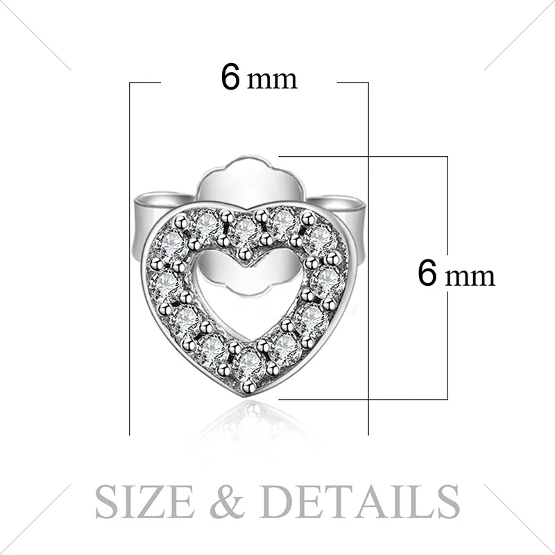 Jewelrypalace 925 стерлингов Серебряные серьги Стад кубического циркония Forever Love Сердце Бабочка обещание Для женщин девушки ювелирные изделия