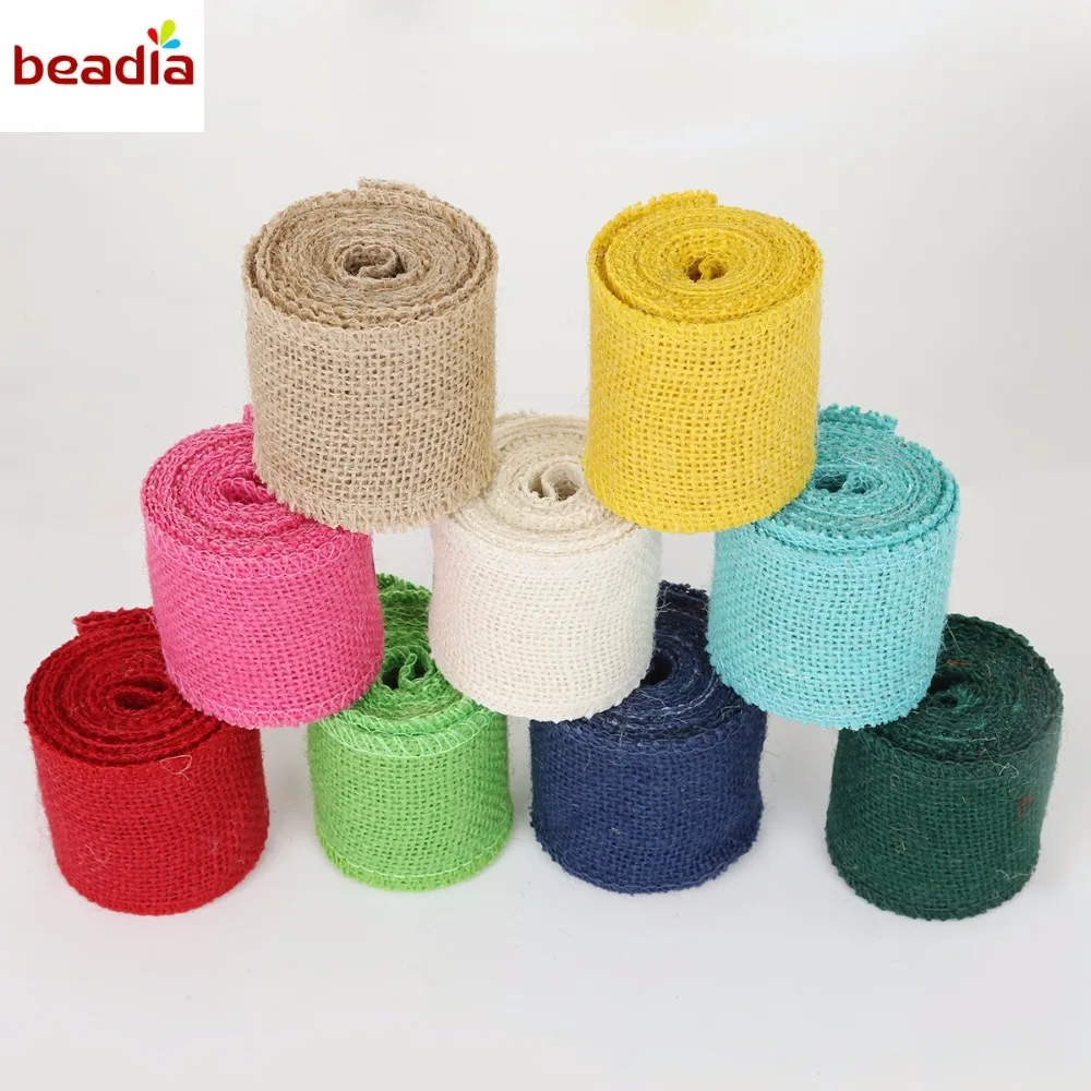 2 м/рулон лента из натурального джута 6 см 12 цветов|burlap string|ribbon ribbonribbon natural |