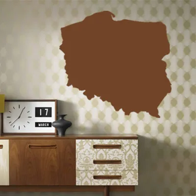 Виниловая наклейка на стену карта Польши глобус земля страна модное