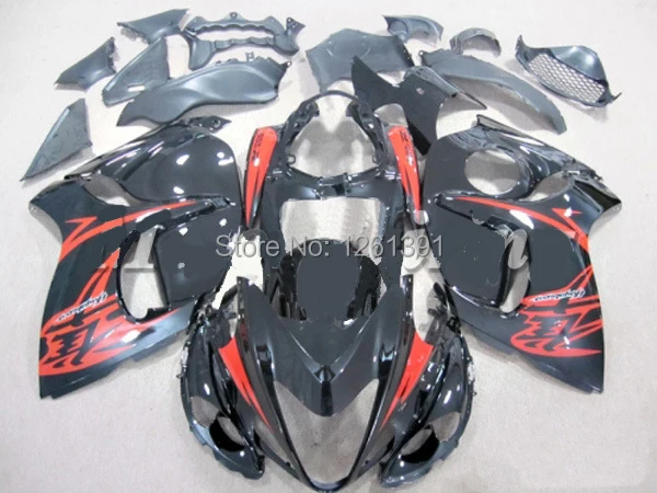 

100%Fit injection black red Fairings For SUZUKI Hayabsa GSXR1300 08 09 GSX-R1300 GSXR 1300 2008 2009 Fairing kits #a1T7Y2