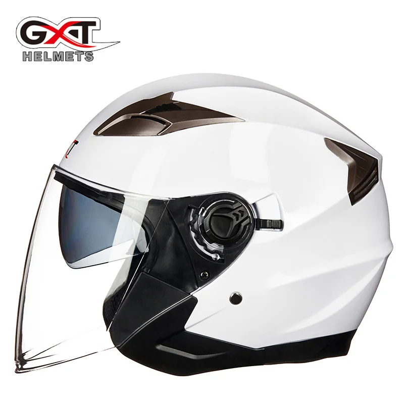 Летний Новый GXT двойной объектив мотоциклетные шлемы половина лица