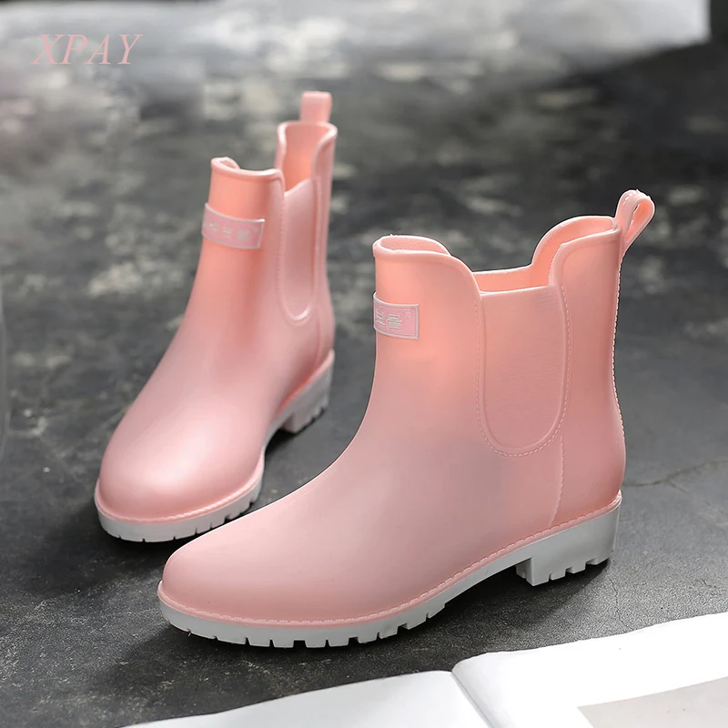 Модные непромокаемые сапоги Женские резиновые водонепроницаемые Нескользящие