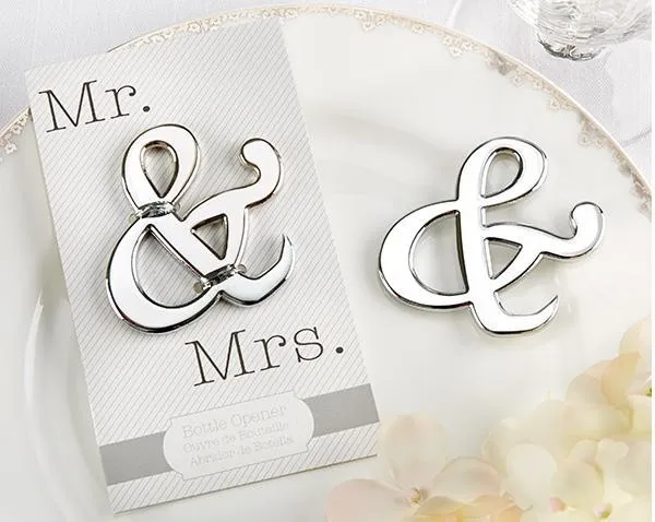 50Pcs Wholesale &quotMr. and Mrs.&quot Ampersand Bottle Opener Favor For Party Supplies Silver Wedding Gift Guest Free Shipping Lot | Дом и