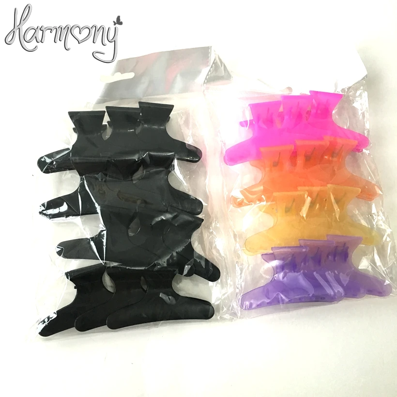 Модные Пластиковые Красочные зажимы для волос 12 шт. парикмахерский инструмент