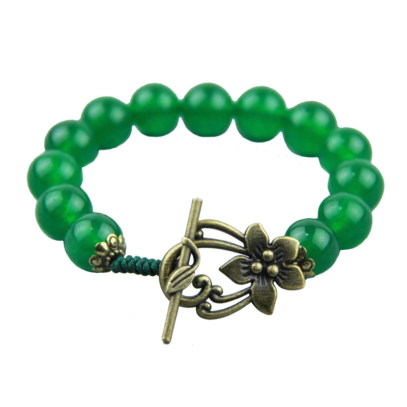 Этнические тибетские ювелирные изделия оптом ретро лотоса Lucky малайский зеленый