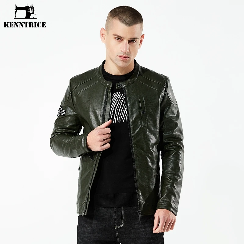 Мужская кожаная куртка Kenntrice Авиатор из искусственной овчины|pilot leather jacket|sheepskin