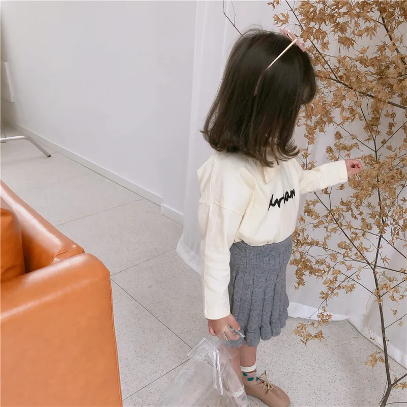 Honey Angle/Новая Модная трикотажная юбка для девочек; осенне-зимняя одежда для маленьких девочек; однотонная элегантная детская юбка; Весенняя юбка для младенцев