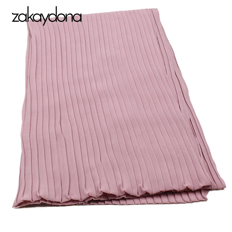 zakaydona Women Bubble Chiffon Scarf Soft Long Solid Color Islam Muslim Hijab Female Headband Green Scarfs For Ladies 0004 | Аксессуары