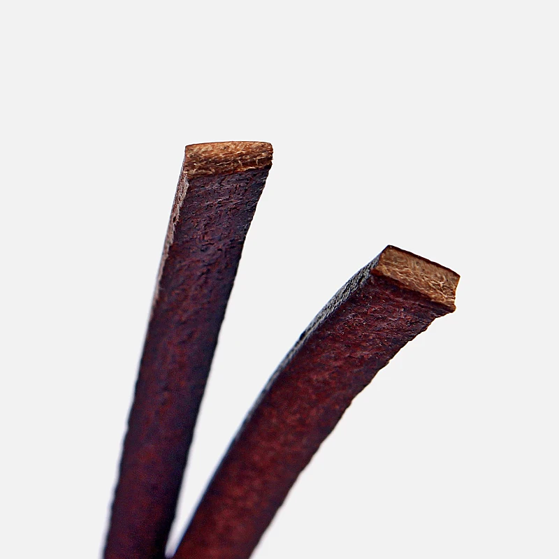 5meter Fashion Jewelry 4*2mm Dark Brown Genuine Leather Flat Cord For DIY Bracelet Findings Accessories | Украшения и аксессуары