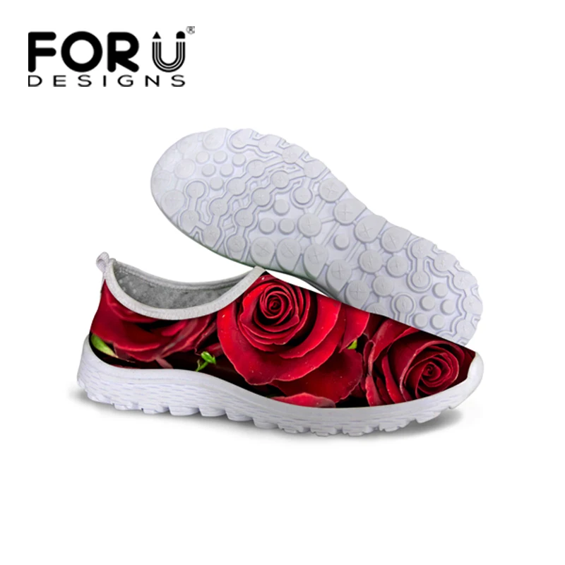 Классическая дышащая женская обувь с цветочным принтом летняя повседневная