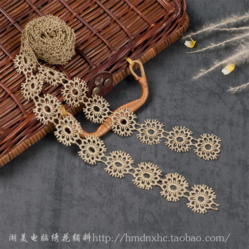 Красивые золотые цветы/короны/точки хорошее качество кружевная отделка повязка